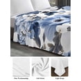 thumbnail image 6 of Blue Flower Twim Size Flat Sheet, Wrinkleproof & Fadeproof Cooling Flat Bed Sheet Only, Vintage Ink Rose Floral Spring Botanical Breathable Soft Bedding Top Sheets 66 x 96 Inches, 6 of 8