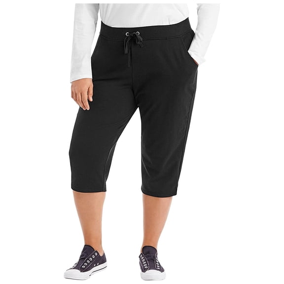 Women's Plus Size Drawstring Stretch Cropped Trousers Yoga Pants Sweatpants