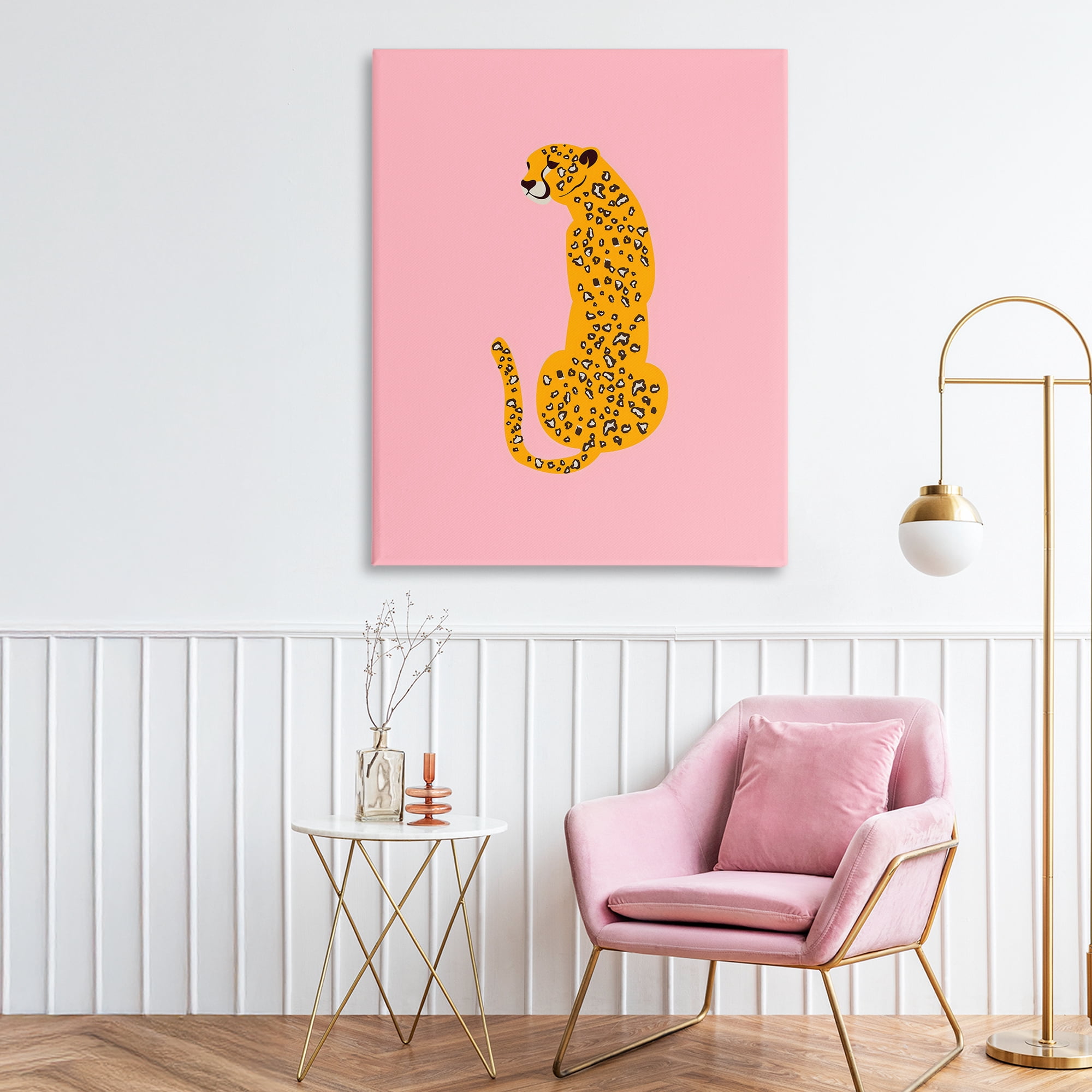 Stupell Industries Yellow Jaguar on Pink Canvas Wall Art, design by Creative Studio