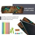 thumbnail image 5 of Yiaed Vintage Butterfly Green Print Leather Pencil Case - Leather Pen Pencil Holder - Elegant & Practical Pencil Pouch for Work & Office, 5 of 7