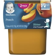 Gerber 2nd Foods Natural for Baby Baby Food, Peach, 4 oz Tubs (16 Pack)