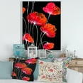 thumbnail image 2 of Designart 'Abstract Red Flower Detail On Black Background II' Traditional Framed Canvas Wall Art Print, 2 of 5