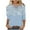 Light Blue Plus Size Blouse for Women_g, variant on CYMMPU Spring Tops V Neck Loose Fit Floral Printed 3/4 Sleeve Tunic Tops Summer Fashion Shirts Blouses for Women Dressy Casual Business Elegant Work Topss XXL