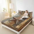 thumbnail image 4 of jejeloiu 3D Texas Stars Full Size Sheets,Rustic Farmhouse Cabin Bed Sheets,Old Wooden Plank Sheet Sets For Boys Kids,Super Cozy Room Decor,4 Pieces, 4 of 7
