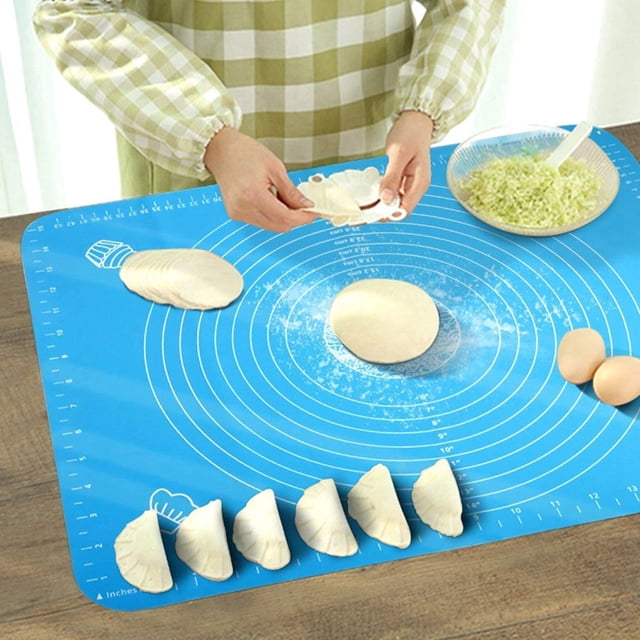 64x45cm Baking Mat, Dough Mat, High Temperature Resistant With Scale Baking Tool For Cooking Baking Blue