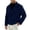 Dark Blue, variant on Hulanddfd Men's Pea Coat Turn Down Collar Double Breasted Short Wool Blend Jacket Casual Fall Winter Outerwear