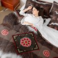 thumbnail image 5 of Homewish Rustic Cattle Hide 7 Pieces Bedding Comforter Set,Boho Bohemain Tribal Full Bedding Set,Red Diamond Fitted Sheet Flat Sheet For Men Women,Breathable Home Decor Reversible, 5 of 9