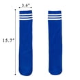 thumbnail image 5 of 1 Pair Kids Soccer Socks Knee High Socks Striped Socks for Athletic Team Sports for Boys Girls 5-10 Years Old, Blue, 5 of 5
