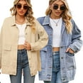thumbnail image 2 of FJUCHAI Girls Oversized Denim Jacket Female Long Sleeve Jean Jacket Coats Boyfriend Jean Coat Jeans Jacket for Girls S-XXL, 2 of 9