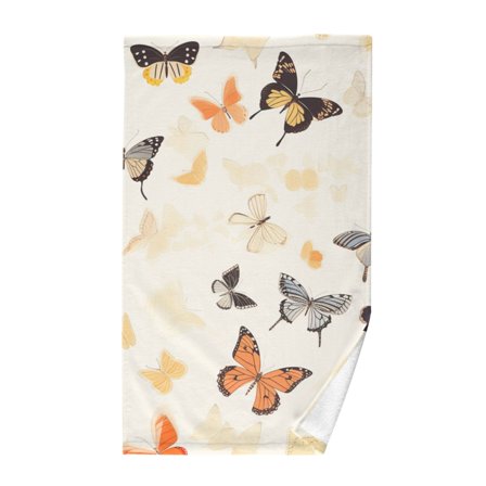 Butterfly Cotton Face Towels Soft Hand Towel Absorbent Bathroom Towel for Kitchen Hotel Decoration