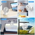 thumbnail image 6 of 4000mAh Portable Clip on Fan with LED Lights, Battery Operated USB Desk Fan,4 Speed Quiet Rechargeable Mini Table Fan, 360° Rotate Personal Cooling Fan for Home Office Stroller Camping (White), 6 of 12
