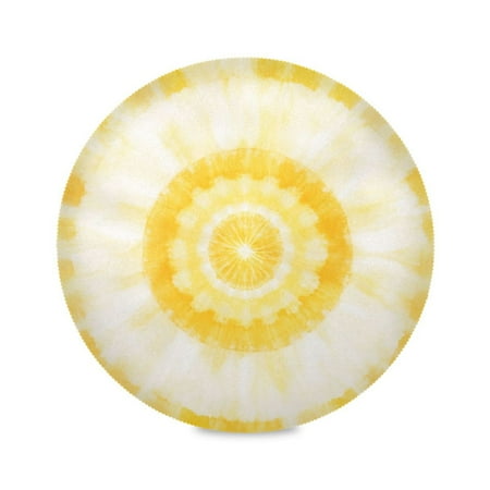 

Round Plate Mat 15.4x15.4 Inchesx4 Placemat Table Mat Kitchen Mat Coffee Mat Fabric Thick Strong Wear-Resistant Heat Resistance Beautiful Yellow Tie Dye
