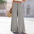 thumbnail image 2 of PBFRDSJ Womens Polka Dot Print Wide Leg Pants Casual High Waisted Long Palazzo Pants with Pockets, 2 of 5