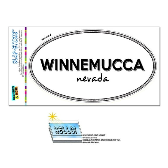 Winnemucca, NV - Nevada - Black and White - City State - Oval Laminated Sticker
