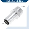 thumbnail image 4 of Unique Bargains Hose Barb Fittings Coupler Air Fitting for Air Water Oil Gas Fuel Stainless Steel 1.0" OD 1" BSPT 2 Pcs Silver Tone, 4 of 6