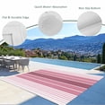 thumbnail image 3 of Pink Ombre Stripe Outdoor Rug 6x9 Ft - Reversible Patio Rug Outdoor Camping Rugs, Farmhouse Striped Gradient Washable Indoor Outdoor Area Rugs, Non-Slip Outdoor Carpet Runner for Deck/Porch, 3 of 8