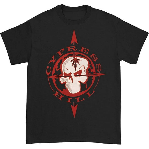 Cypress Hill Men's Skull & Compass T-Shirt Black Small | Licensed Control Industry Merchandise