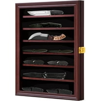 Pocket Knife Display Case 7-Tier Knife , Large Mahogany,(14*17 in)