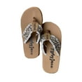 thumbnail image 3 of Gypsy Jazz Womens Encore Frayed Top Fashion Flip Flop Sandal (Cream Leopard, 11), 3 of 5