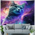thumbnail image 4 of Orinice  Wall Hanging Galaxy Cat Art Tapestries Poster Trippy Wall Tapestry - Room Decor for Bedroom Home Dorm, Indoor And Outdoor Painting, 4 of 6