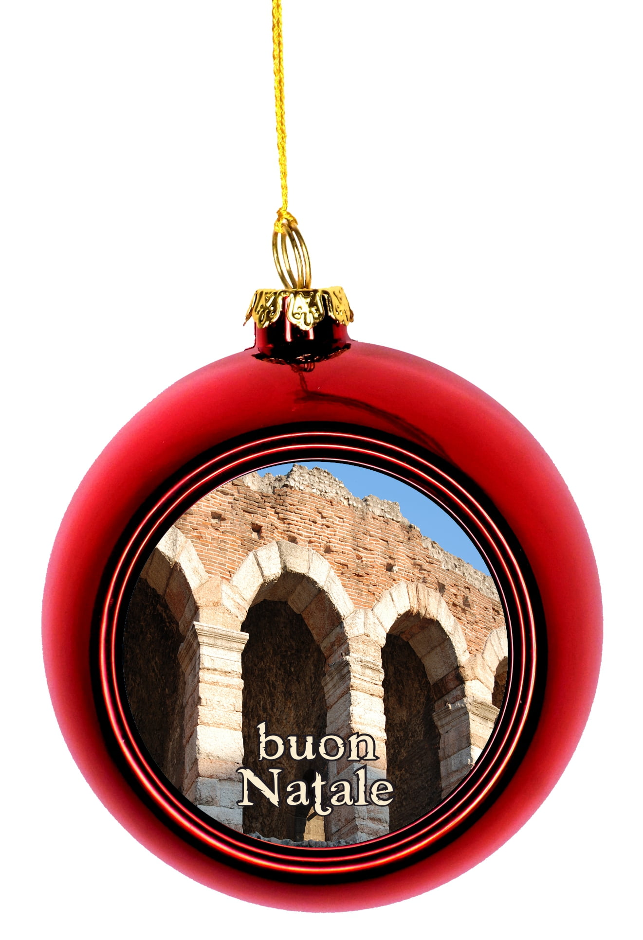 Christmas Ornament Italy Arena De Verona Buon Natale Ball Ornaments Red
