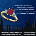 thumbnail image 2 of Gem Stone King 10K Yellow Gold Ruby Red Mystic Quartz and Blue Zircon Engagement Ring for Women | 2.80 Cttw | Oval 9X7MM | Gemstone Birthstone | Size 7, 2 of 6