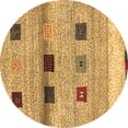 thumbnail image 1 of Ahgly Company Indoor Round Abstract Brown Contemporary Area Rugs, 7' Round, 1 of 4