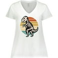 thumbnail image 3 of Inktastic Dinosaur Skeleton Halloween Women's Plus Size V-Neck T-Shirt, 3 of 5