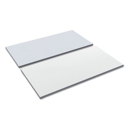 UPC: 0042167304904 | Alera Reversible Laminate Table Top Rectangular 59 1/2w x 23 5/8d White/Gray TT6024WG