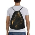 thumbnail image 2 of Kuqiui Black And Gold Fire Dragon Print Drawstring Backpack Drawstring Bags,Draw String Back Bag Drawstring Bags for Sports,Gym,Travel,Swimming,Beach, 2 of 7