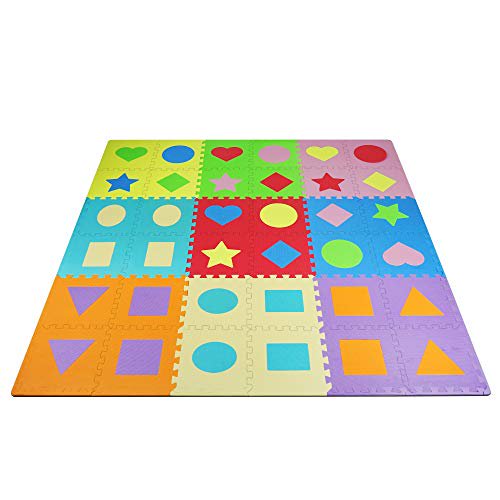 Yes4All 12 x 12 Inch Foam Puzzle Play Mat for Kids Shapes 36 tiles