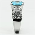 thumbnail image 4 of Luxe Jewelry Designs Women's High Polished Stainless Steel Ring with Sea Blue Crystals - Size 7, 4 of 4