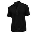 thumbnail image 3 of fatyb Mens Casual Tshirts Stand Collar V Neck Eyelet Embroidery Shirts Lightweight Summer Beach Tops, 3 of 6