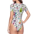 thumbnail image 4 of Easygdp Fun Animal With Unicorn Women'S Waist-Cinching Short-Sleeved Onesie, Olastic Onesiet,Snaps At Bottom,Easy To Put On And Take Off - X-Large, 4 of 9