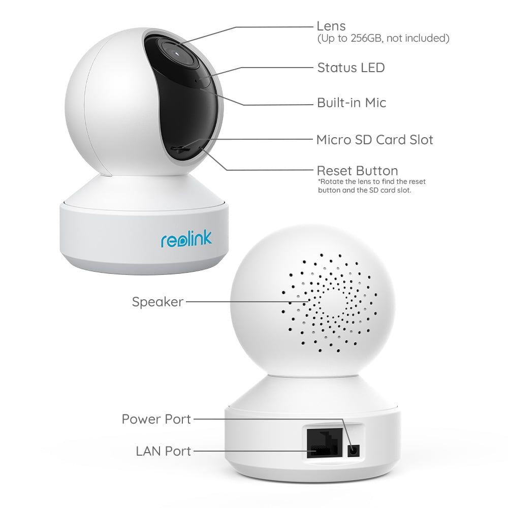 Reolink E1 Zoom 4K Wi-Fi 8MP Indoor PTZ Camera, 3X Optical Zoom, Auto Tracking, Night Vision, Crying/Pet Detection, 2-Way Audio
