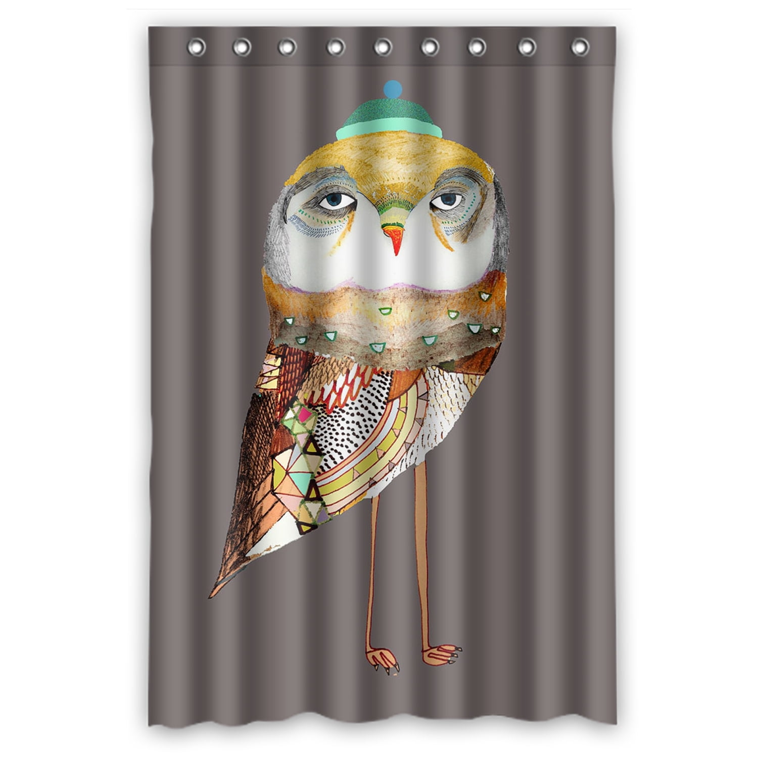 ZKGK Owl Art Pattern Waterproof Shower Curtain Bathroom Decor Sets with