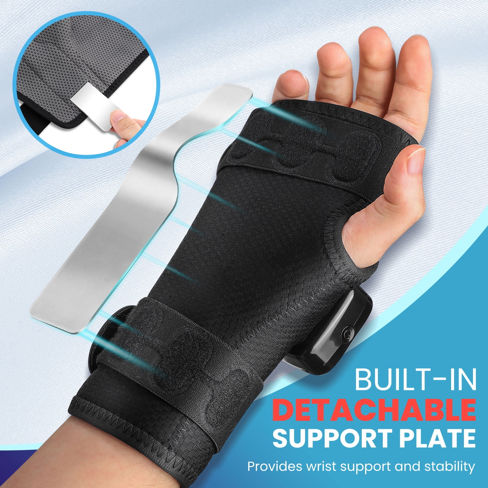 Wrist Heating Pad Wrap, Heated Wrist Brace, Cordless Heating Wrist Wrap , Hand Heating Pad,3 Heat Levels, Carpal Tunnel Relax, Gifts for Family, Travel,Right Hand,Black