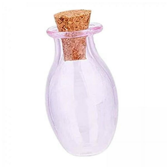 yuksok 5x Mini Glass Bottles with Cork Stoppers Wishing Bottle Transparent Small Glass Jars Tiny Glass Jars for DIY Craft Miniature Art
