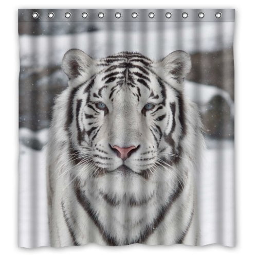 Close Tiger Waterproof Bathroom Polyester Shower Curtain Liner Water Resistant