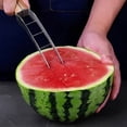 thumbnail image 4 of Cortador y rebanador de sandía | Herramienta de acero inoxidable para cortar sandía | Utensilio de cocina multifuncional para el hogar | Cortador de cubos para aperitivos y snacks de verano, 4 of 9