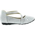 thumbnail image 2 of Link KD-01KM Silver Girls Cute Rhinestone Ballet Ballerina Flats, 2 of 4
