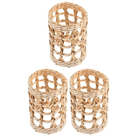 HAMPPLIES Reusable Cup Holder Beige 3Pcs 3.73X2.95X2.95in