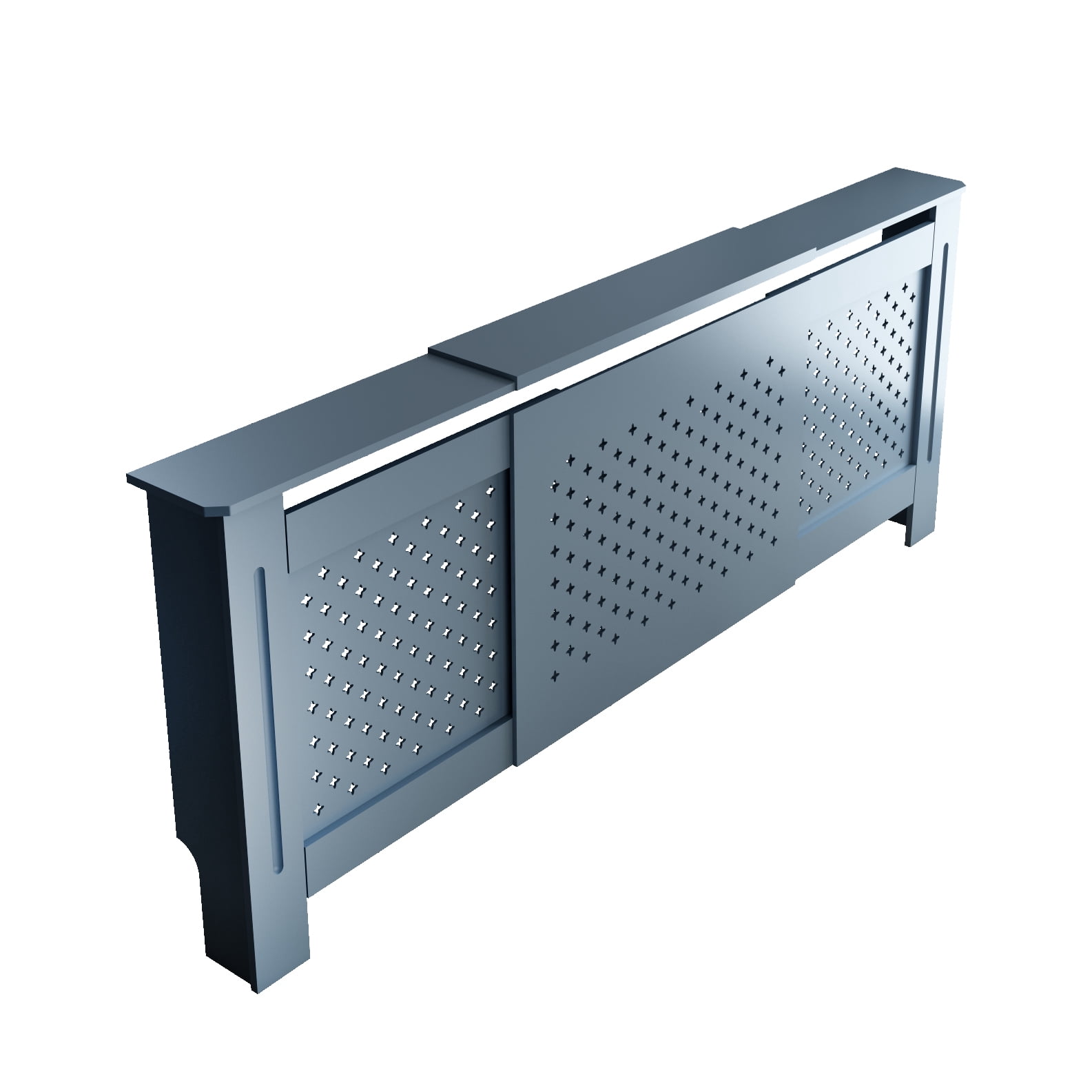 MDF Radiator Cover, Adjustable Width 54.75-80 in, Light Gray, 32.8 in High