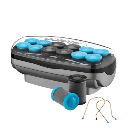 Conair Custom Curls & Waves Rollers, 12 Multi-Size Ceramic Rollers with Clips