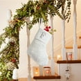 thumbnail image 1 of Xihbxyly Media Navideña con Letras Bordadas Personalizadas, Elegante Diseño de Seda Blanca Brillante, Ideal para Decorar El Árbol o La Repisa de La Chimenea, Ideal Como Regalo Navideño, 23 Cm de Larg, 1 of 6