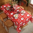 thumbnail image 3 of Christmas Holiday Tablecloth for Rectangle Tables, Winter Spill-Proof Washable Polyester Santa Claus Wrinkle Free Printed Oblong Table Cover,Red Table Cloth for Home, Dinner, Party, 3 of 6