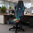 thumbnail image 5 of Whosucclay Sci-fi City Print Gaming Chair Cover, Stretchable Machine Washable Computer Chair Seat Slipcovers with Armrest Cover Fits Most Office/PC Chairs & Racing Style Seats, 5 of 8