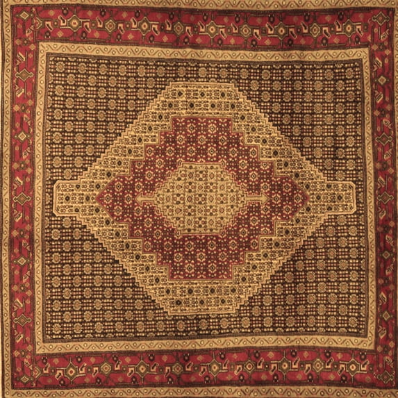 Ahgly Company Indoor Square Persian Brown Traditional Area Rugs, 3' Square