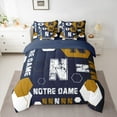 thumbnail image 3 of Manfei Notre Dame 7 Pieces Bedding Comforter Set,Geometric Hockeycomb Hexagon Full Bedding Set,First Letter N Fitted Sheet Flat Sheet For Boys,Super Cozy Room Decor Reversible, 3 of 9