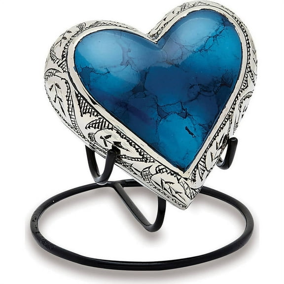 Urns Direct 2U Grecian Blue Keepsake Heart, Set of 2